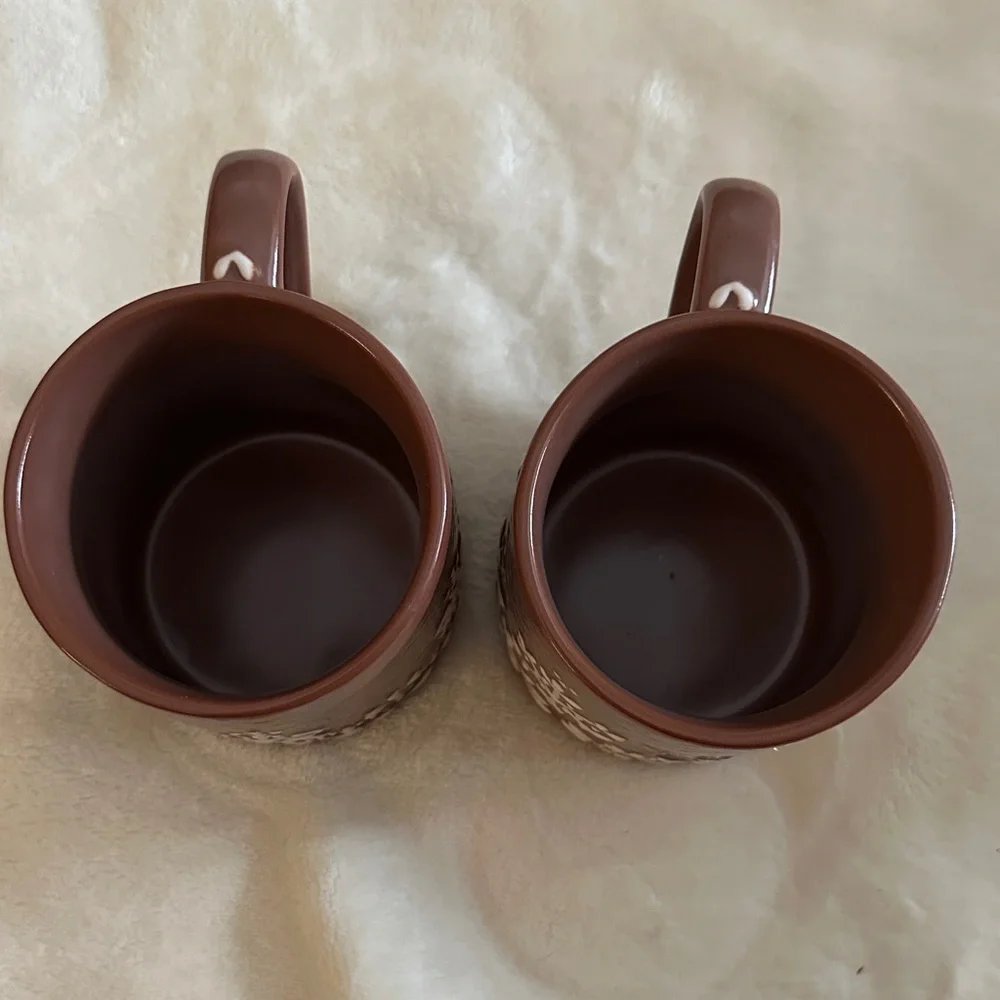Pottery Barn Iced Gingerbread Mugs - set of 2